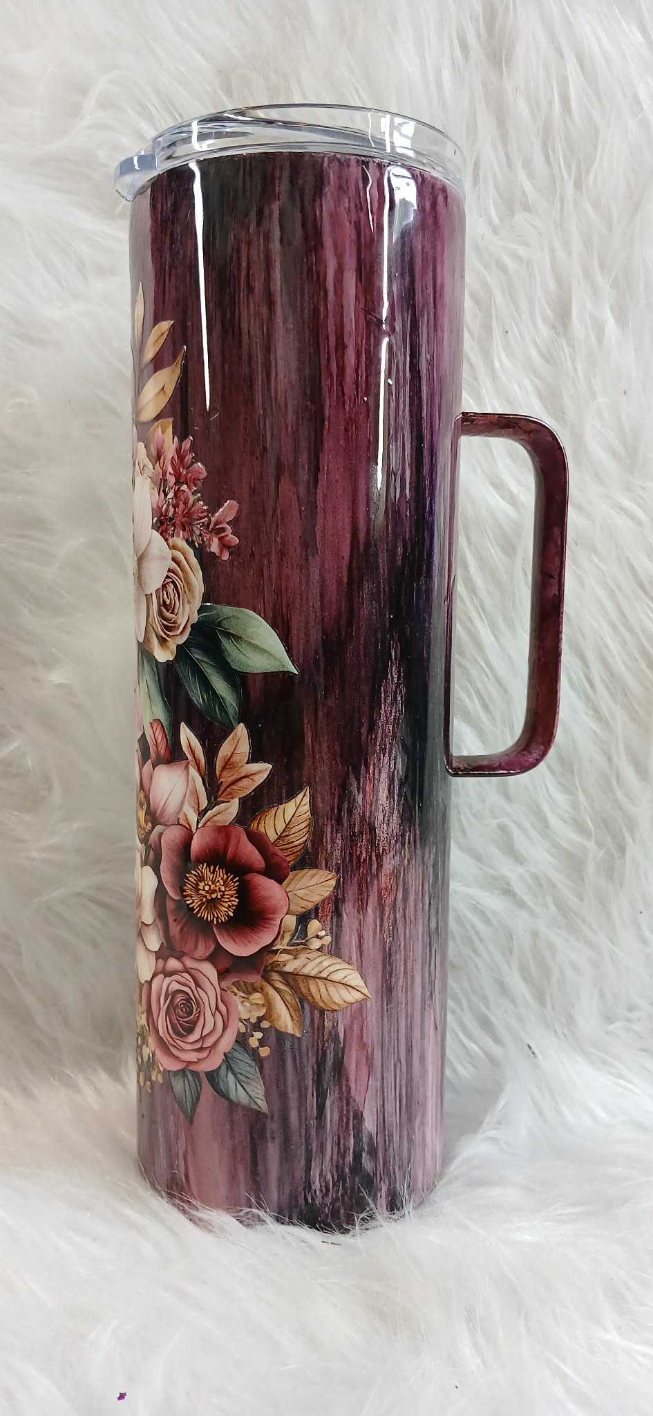 30 oz hoggdle - flowers with woodgrain