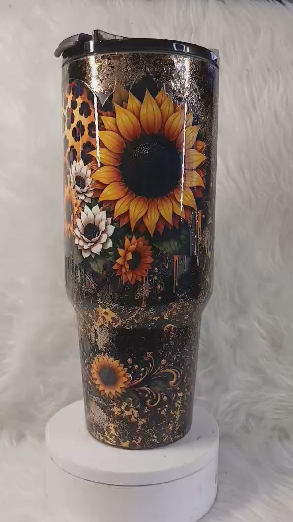 40oz Handle - daisies